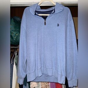 U.S. Polo Assn. Blue Zip Up Sweater with Classic Design
